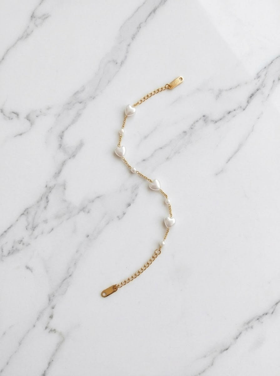 Heart Pearl Bracelet