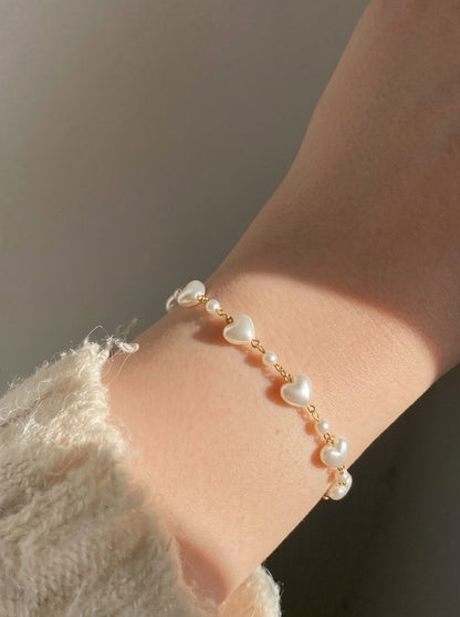 Heart Pearl Bracelet