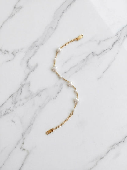 Heart Pearl Bracelet