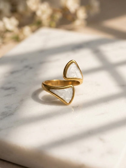 Mother of Pearl Dual Wrap Ring